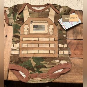 NWT 0-3 mo army onesie